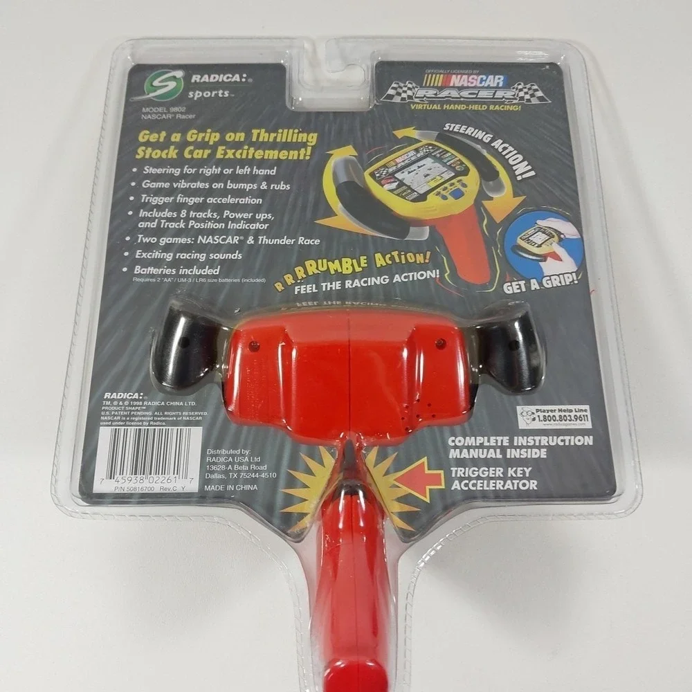 Vintage Radica 1998 Nascar Racer Electronic Car Racing Handheld Game‎ New Read
